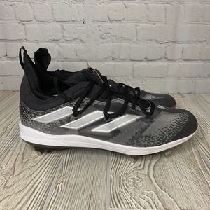 Adidas Adizero Afterburner Metal Baseball Cleats Mens 12 Black Gray GZ4580 New